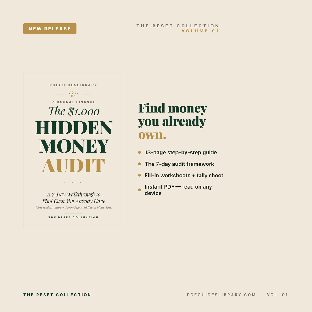 The $1,000 Hidden Money Audit - A 7-Day Walkthrough to Find Cash You Already Have