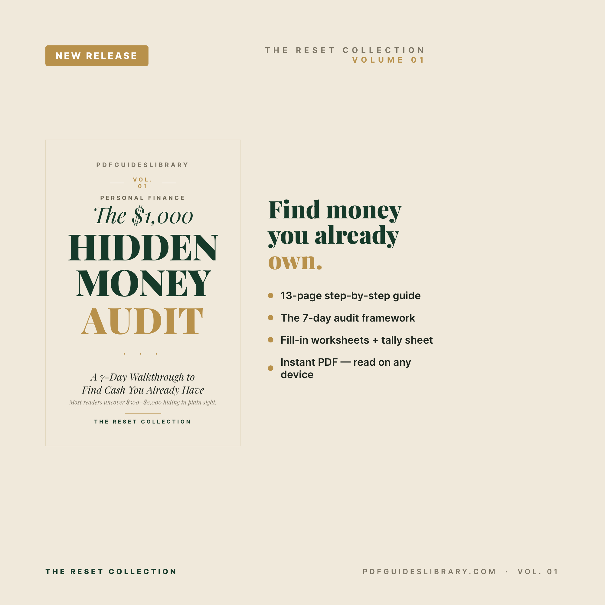 The $1,000 Hidden Money Audit - A 7-Day Walkthrough to Find Cash You Already Have