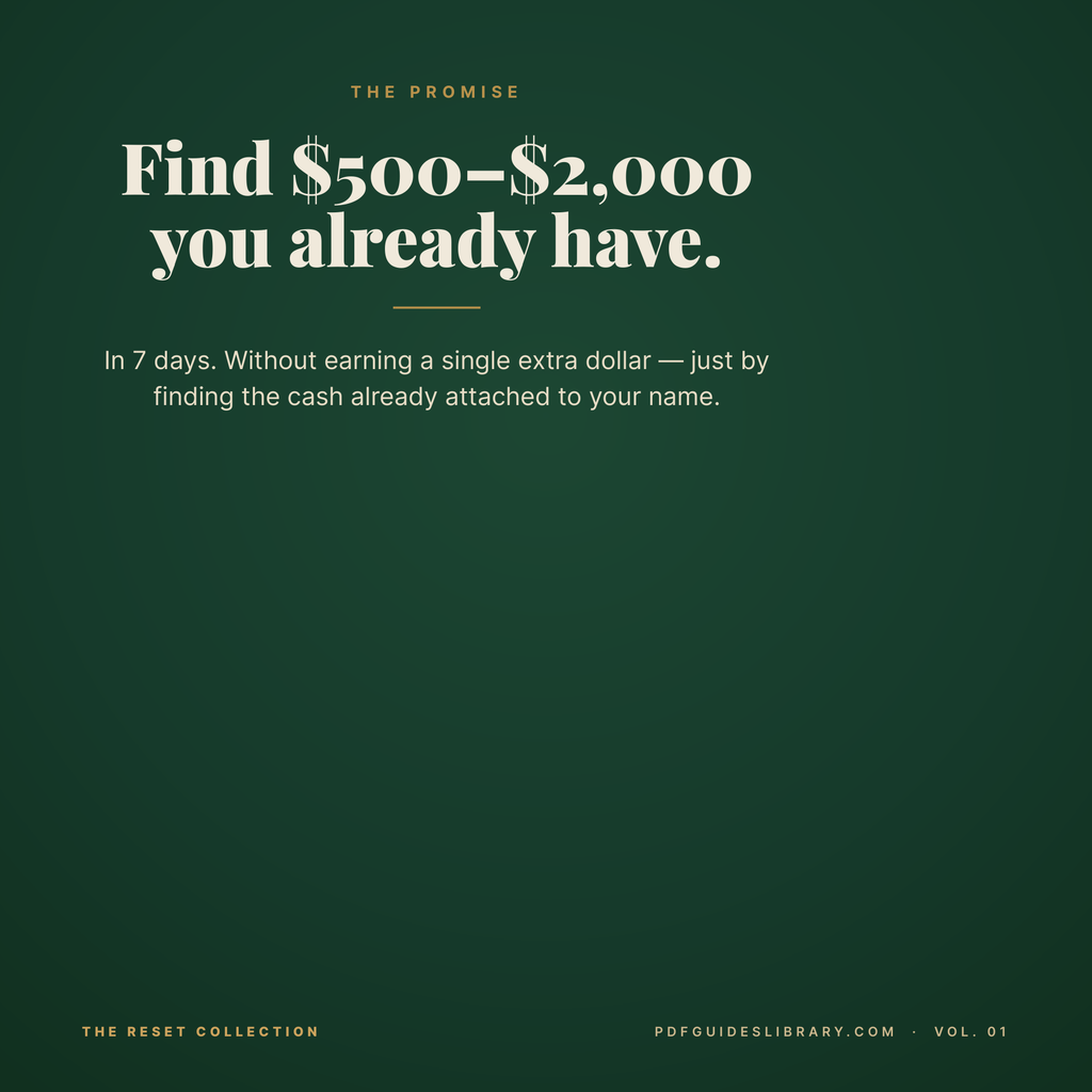 The $1,000 Hidden Money Audit - A 7-Day Walkthrough to Find Cash You Already Have