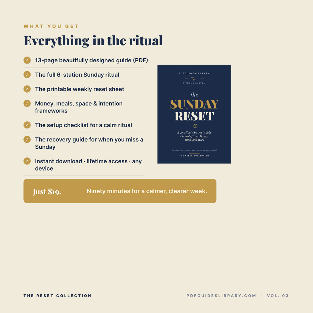 The Sunday Reset - A 90-Minute System to Take Control of Your Money, Mind, and Week